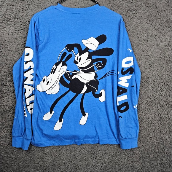 Disney Oswald‎ the Lucky Rabbit Sky Scrappers Blue Long Sleeve Shirt Size XS - Picture 8 of 9
